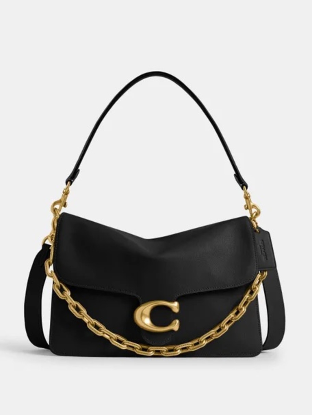 Coach Chain Leather Tabby 30 Black/Brass